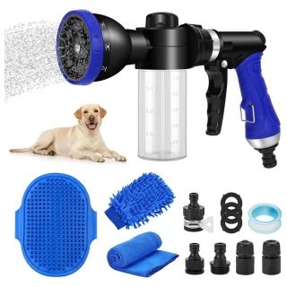 Pistola de Agua para Bañar Perros y Gatos – 10 Modos de Rociado y Pistola de Espuma