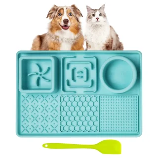 Plato de Alimentación Lenta Antiestrés para Perros y Gatos | Alfombrilla para Lamer con Ventosas de 30×20 Cm