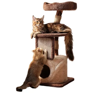 Rascador de Madera Maciza Premium (173x104x62 cm): Firmeza Anti-Tambaleo y Plataformas XL para Gatos Grandes