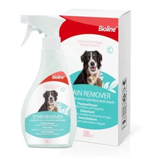 Removedor de Manchas Bioline 300ml | Quita Olores de Mascotas | Limpiador para Alfombras y Tapicería