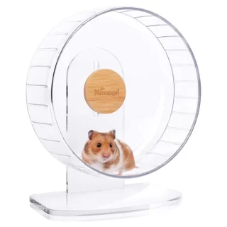Rueda de Ejercicio Súper Silenciosa para Hámster | Rodamientos Duales, Base Sólida y Altura Ajustable