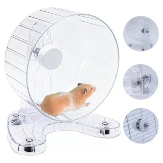 Rueda de Ejercicio Ultra Silenciosa (16.5 cm) | 3 en 1: Rodamientos Premium y Múltiples Fijaciones para Hámster Sirio