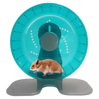 Rueda de Ejercicio Ultra Silenciosa (21 cm) para Hámster y Jerbo | Soporte Ajustable y Antideslizante
