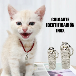 Identificador de mascotas anti-pérdida. Colgante Inox.