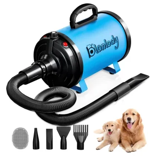 Secador Profesional para Perros Grandes – 3800W, Alta Velocidad y Kit con 4 Boquillas y Cepillo