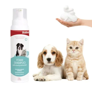 Shampoo en Seco Bioline para Mascotas | Elimina Malos Olores y Limpia el Pelaje al Instante