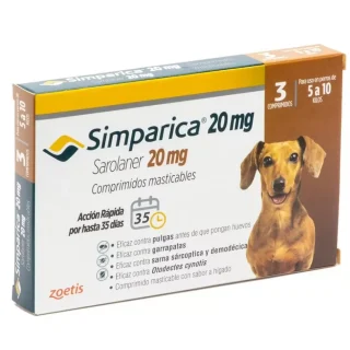 Simparica 20 mg (3 Comprimidos): Antiparasitario para Perros de 5 a 10 kg