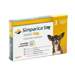 Simparica 5 mg (3 Comprimidos): Antiparasitario para Perros de 1,3 a 2,5 kg
