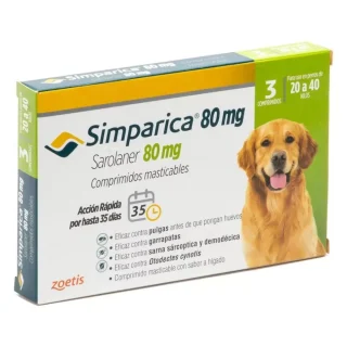 Simparica 80 mg (3 Comprimidos): Tratamiento para Perros de 20 a 40 kg