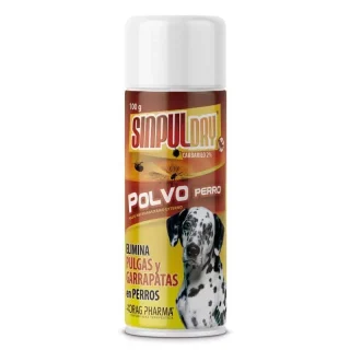 Sinpul Dry Perro (Drag Pharma): Polvo Antiparasitario de Carbarilo al 2% para Eliminar Pulgas y Garrapatas