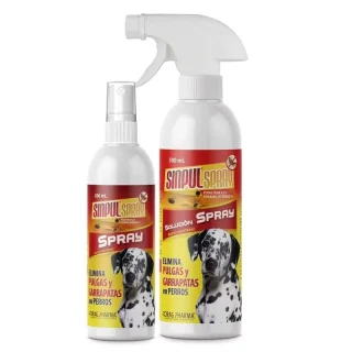 Sinpul Spray (Drag Pharma) Antiparasitario Externo con Permetrina para Eliminar Pulgas y Garrapatas en Perros