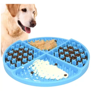 Comedero Lento de Rompecabezas para Perros y Gatos | Tapete Antiestrés y Antideslizante de 21×21 Cm