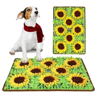 Tapete de Olfateo Girasol para Perros Pequeños | Juguete Interactivo y Antiestrés de 75×50 Cm