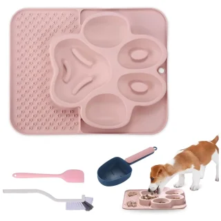 Comedero Lento para Perros y Gatos | Tazón de Silicona con Ventosas Antideslizantes de 26×32 Cm