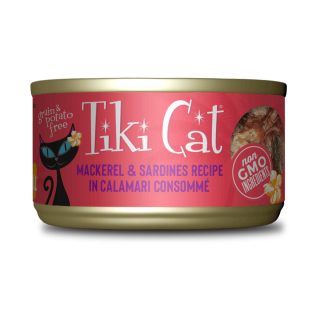 Tiki Cat Grill: Caballa y Sardinas en sopa de calamar Lata 80 gr