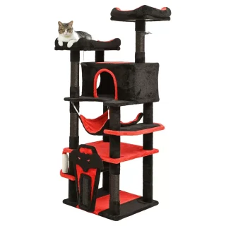 Torre Rascador Gótica para Gatos Múltiples (156x48x48 cm): Firmeza Anti-Vuelco y Diseño Místico