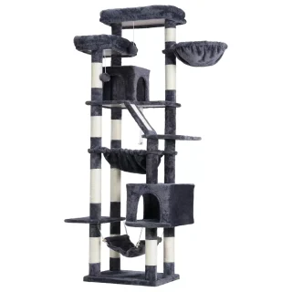 Torre Rascador Multi-Nivel (180x110x55 cm): Firmeza Anti-Vuelco y Capacidad para 5 Gatos