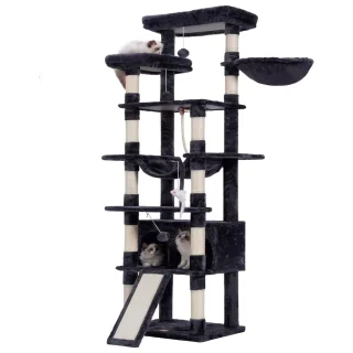 Torre Rascador Premium (200x50x40 cm): Perchas Amplias y Estabilidad Robusta para Gatos Grandes