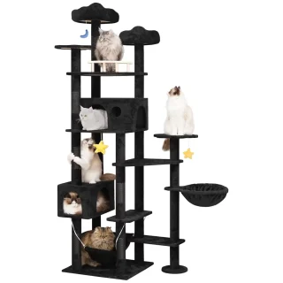 Torre Rascador Vertical Nube (216x90x45 cm): Firmeza Total Anti-Vuelco para Varios Gatos