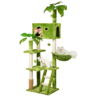 Torre Rascador de Diseño (165x47x38 cm): Firmeza y Ahorro de Espacio para Gatos Activos