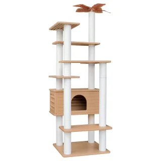 Torre Rascador para Gatos Todo Clima (175x56x51 cm): PVC Impermeable y Condominio Grande
