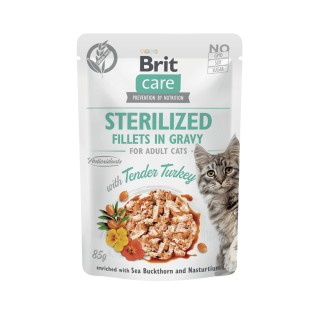 BRIT CARE STERILIZED FILETES DE PAVO EN SALSA 85gr