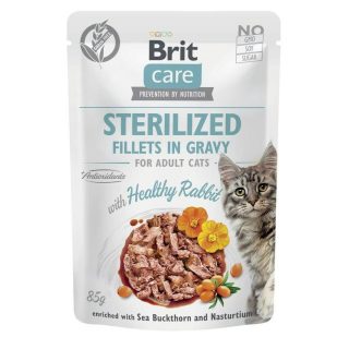 BRIT CARE STERILIZED FILETES DE CONEJO EN SALSA 85gr