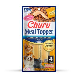 CIAO CHURU MEAL TOPPER RECETA DE POLLO CON QUESO 4x14gr