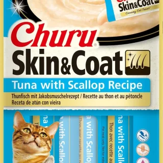 CIAO CHURU SKIN&COAT RECETA DE ATÚN CON VIEIRA 4x14gr