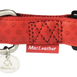 NAYECO COLLAR MAC LEATHER ROJO