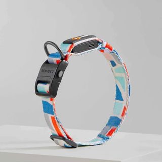 DOGNESS COLLAR LED MOSAIC BLUE