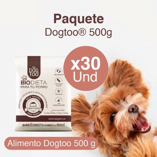 Paquete Biodieta Dogtoo 500 g. x 30 unidades