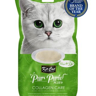 KIT CAT PURR PURÉE PLUS+ COLLAGEN CARE POLLO Y COLÁGENO 4x15gr