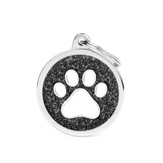 MYFAMILY PLACA BLACK CIRCLE WHITE PAW
