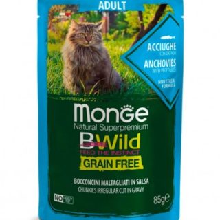 MONGE BWILD ADULT ANCHOAS Y JUDÍAS VERDES 85gr