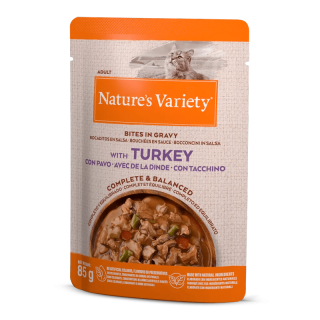 NATURE’S VARIETY BOCADITOS EN SALSA CON PAVO 85gr