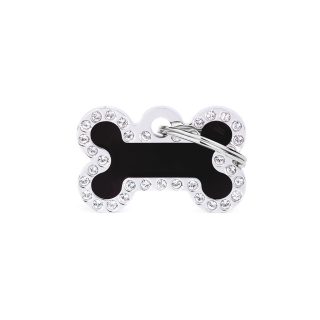 MYFAMILY PLACA BLACK SMALL BONE SWAROVSKI